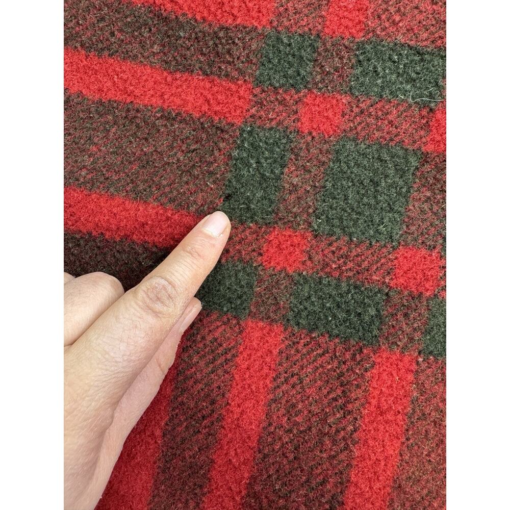 vtg‎ Forenza  Women's  4 Red plaid Wool Coat  80s/90s Wood Buttons Suede Collar - Picture 8 of 16